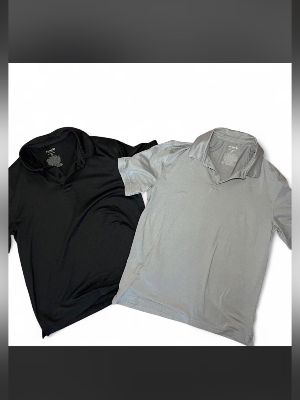 Old Navy Active Boys M Polo Pair- Black and Grey